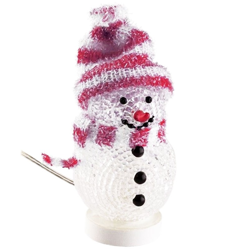 Der dekorative USB LED Schneemann mit der roten Mütze und dem roten Schal