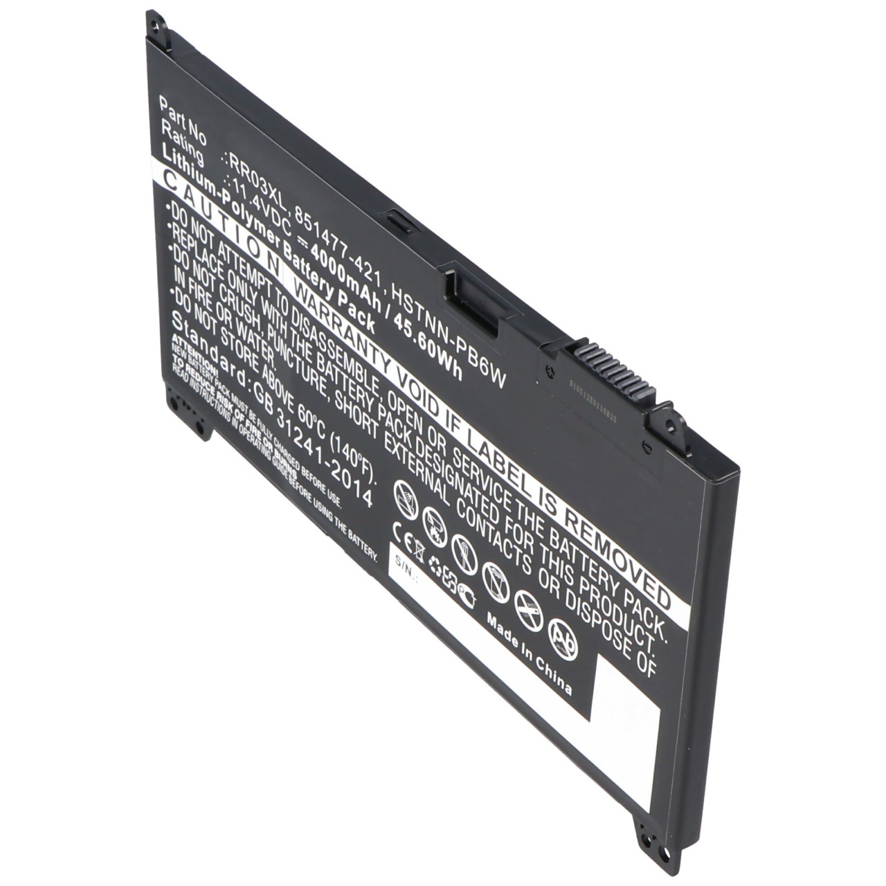 Akku passend für HP ProBook 430 G4, Li-Polymer, 11,4V, 3930mAh, 45Wh, built-in, ohne Werkzeug