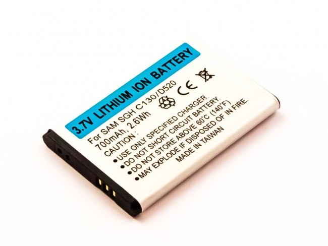 Akku passend für Samsung SGH C130, D520, Li-Ion, 3,7V, 700mAh, 2,6Wh