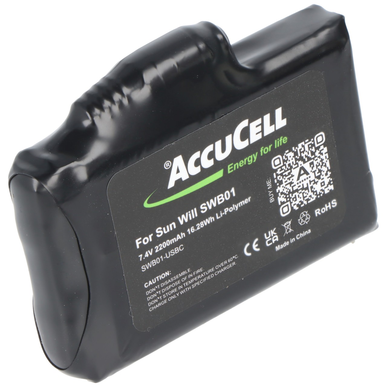 2 Stück SWB01 Akkus, wiederaufladbare Lithium-Polymer-Akkus 7,4 Volt 2200mAh inkl. USB-C Ladekabel, ideal für beheizte Handschuhe