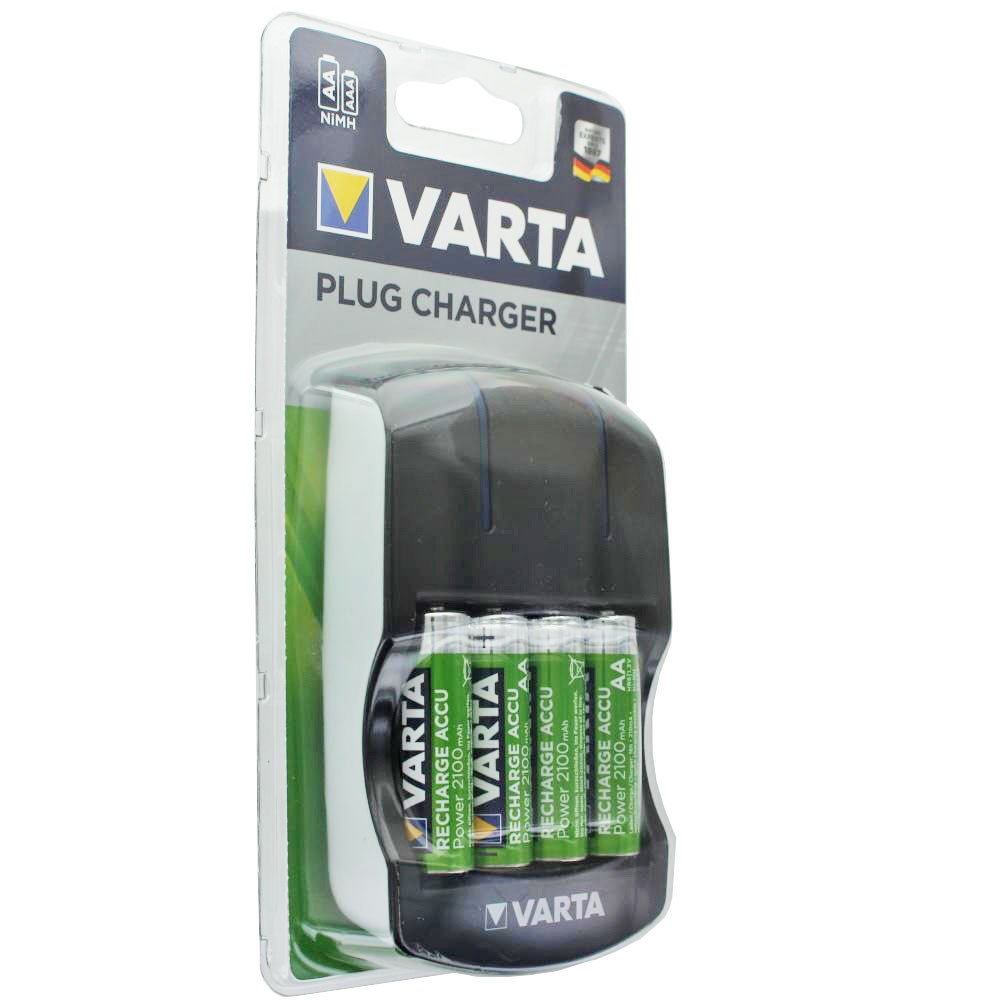 Varta Easy Energy Stecker-Ladegerät inklusive 4 Stück Mignon AA Ready2use 2100mAh Akku