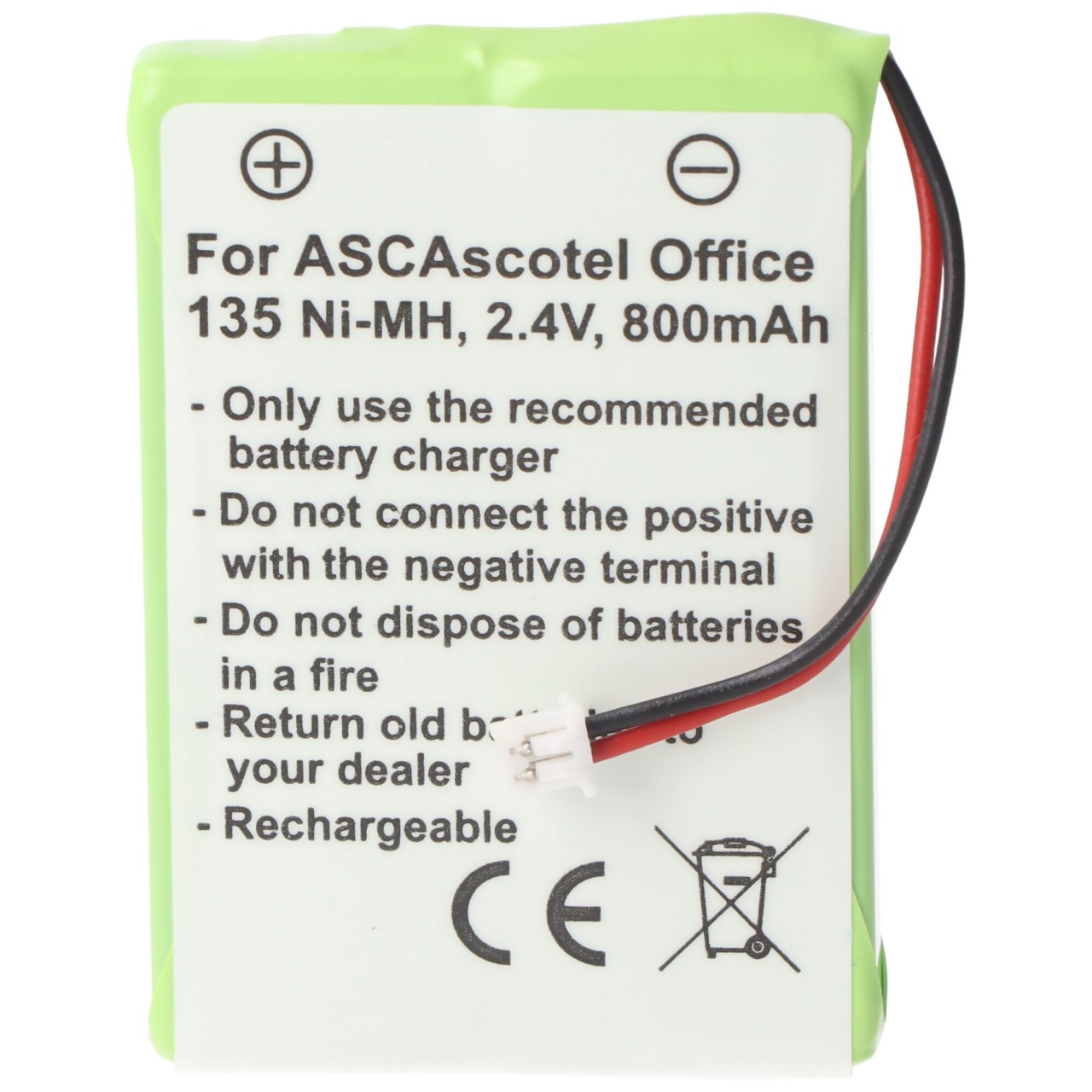 ASCOM ASCOTEL OFFICE 135 Akku als Nachbau Akku von AccuCell mit 800mAh