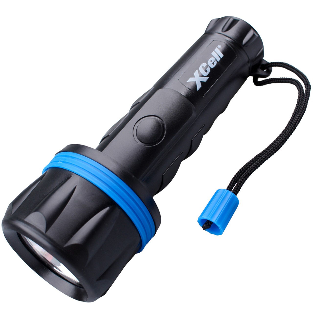 LED-Taschenlampe Rubber 2D robust, stoßfest, für 2x D Mono LR20 Batterien