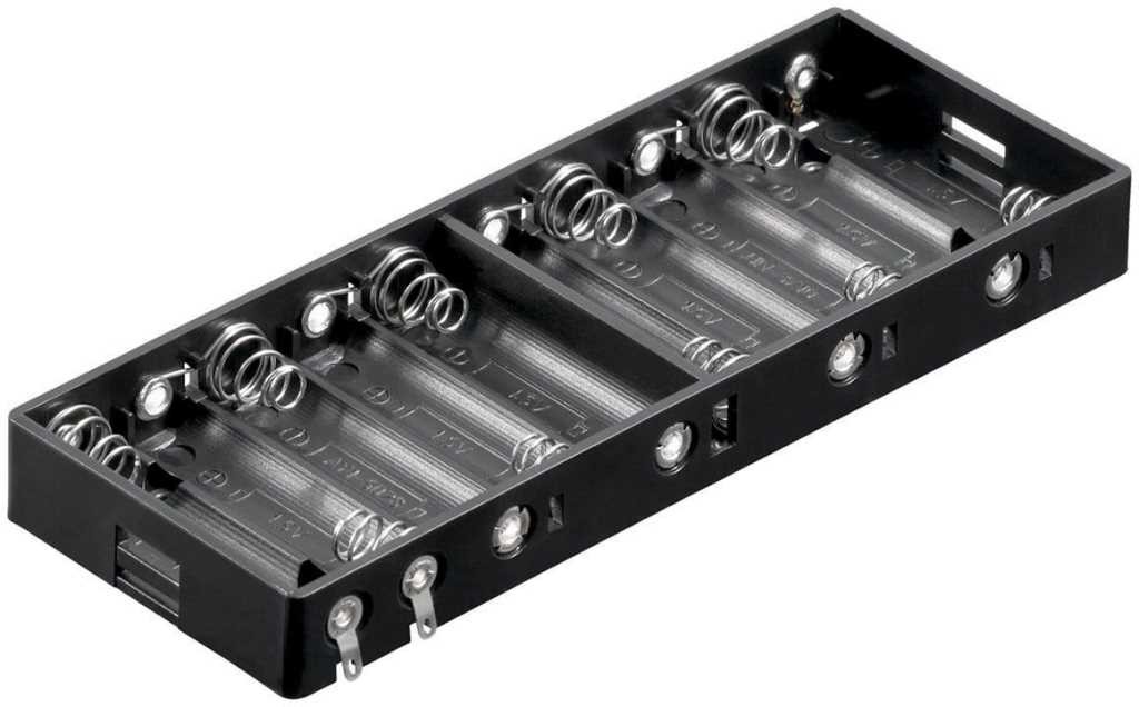 Batteriehalter für 10x Mignon mit Lötanschluss – Batterie Halterung Elektronik, mit Lötanschluss Kabel (Kunststoff)