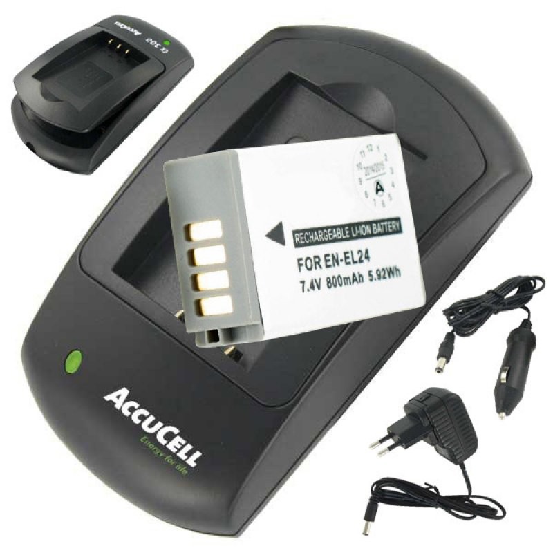 Akku und Ladegerät passend für EN-EL24 Akku für Nikon 1 J5 Sparpreis