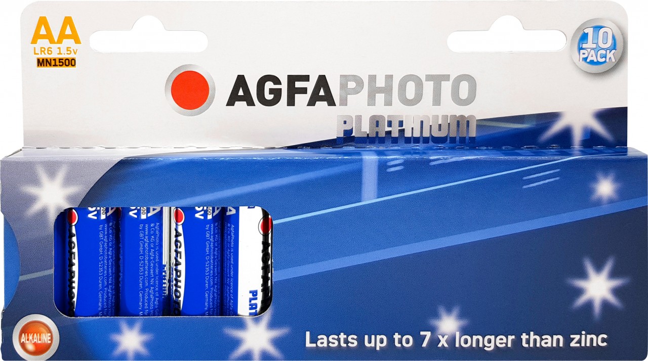 Agfaphoto Batterie Alkaline, Mignon, AA, LR06, 1.5V Power, Retail Blister (10-Pack)