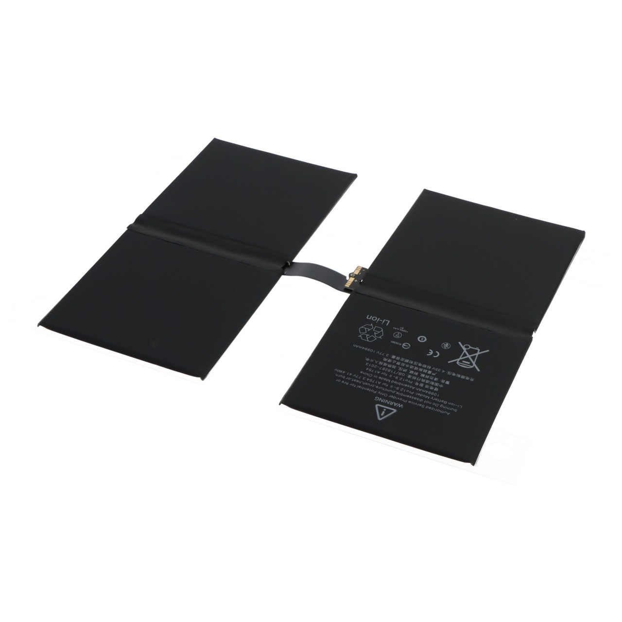 Akku passend für A1754 für Mac Apple iPad Pro 12.9'' 2nd Gen, Li-Polymer, 3,77V, 10800mAh, 40,7Wh, built-in, ohne Werkzeug