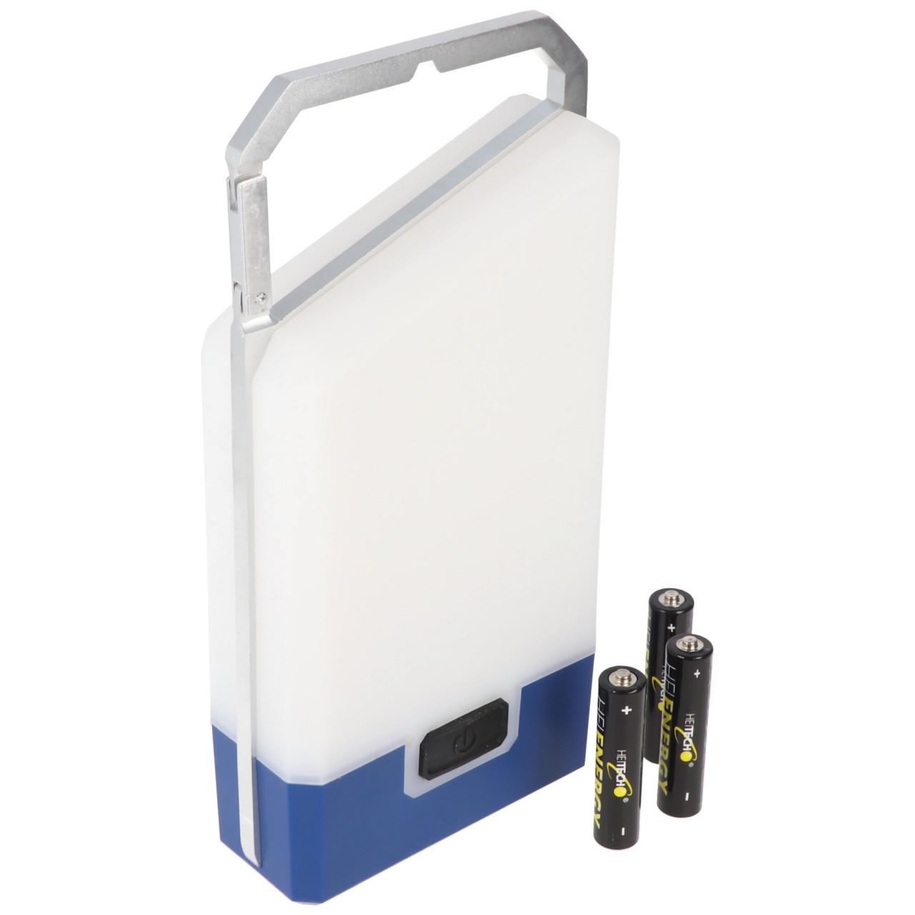 LED Camping Leuchte mit 3 Leuchtstufen, 250 Lumen, integrierter Karabinerhaken, inklusive 6x Micro, AAA Batterien