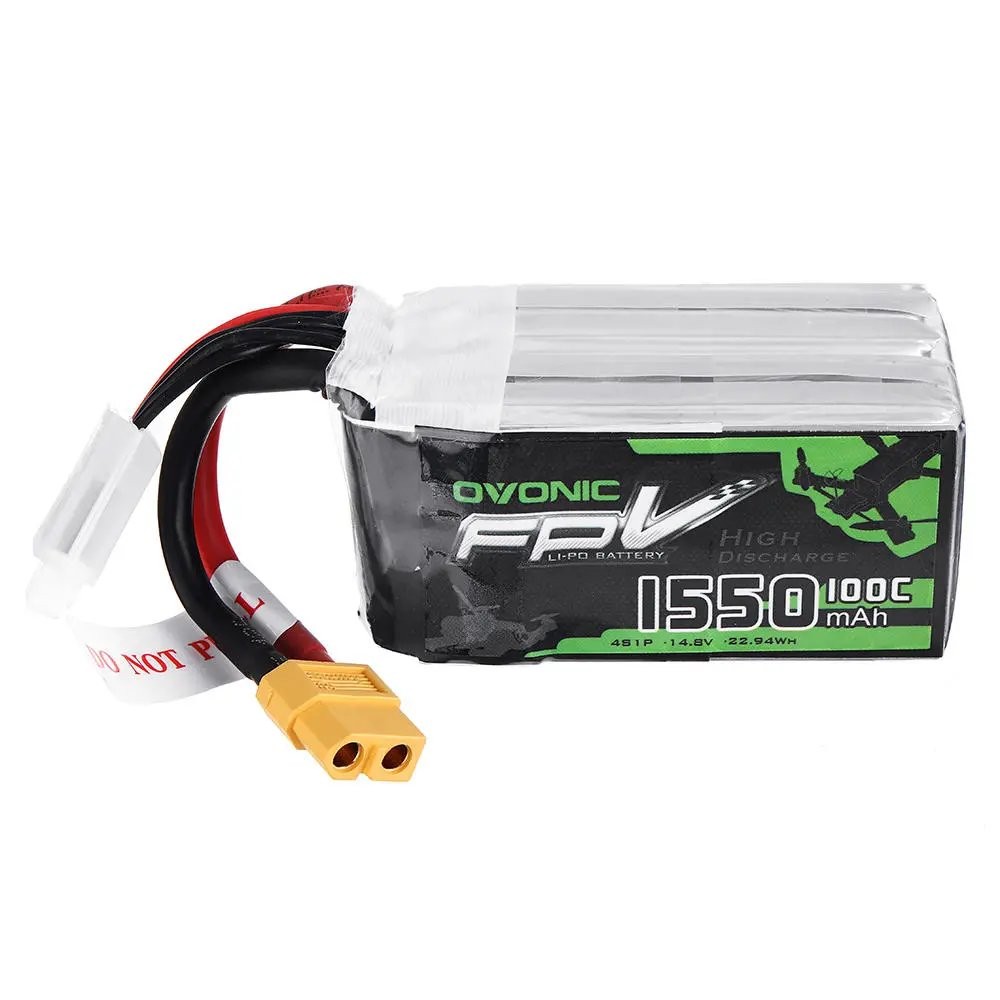 Li-Polymer-Akku 1550mAh 14.8V 100C 4S XT60-Stecker für Modellbau, Drohne, Multicopter, Quadrocopter wie 4S1P