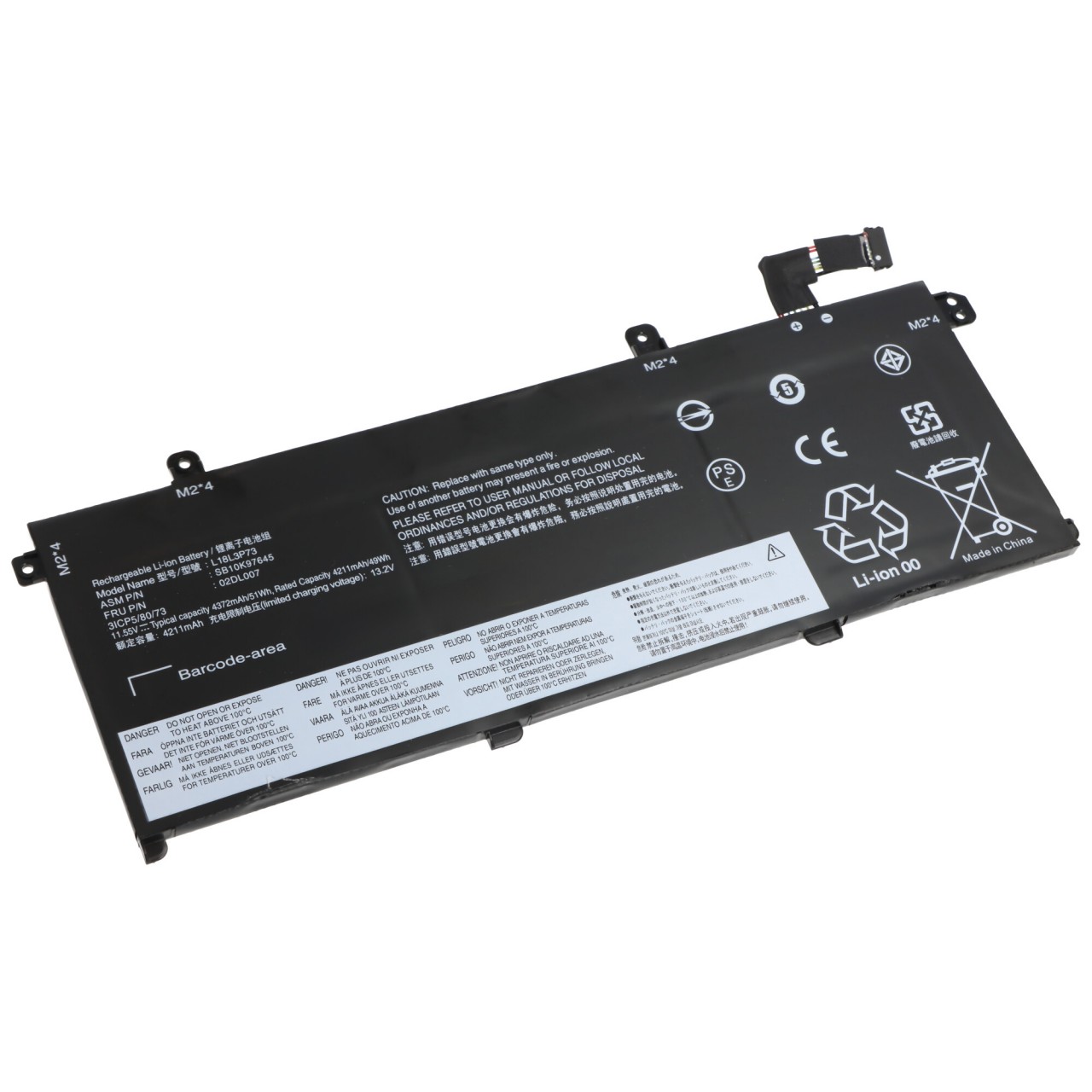 Akku passend für Lenovo ThinkPad T490, Li-Polymer, 11,52V, 4420mAh, 51Wh