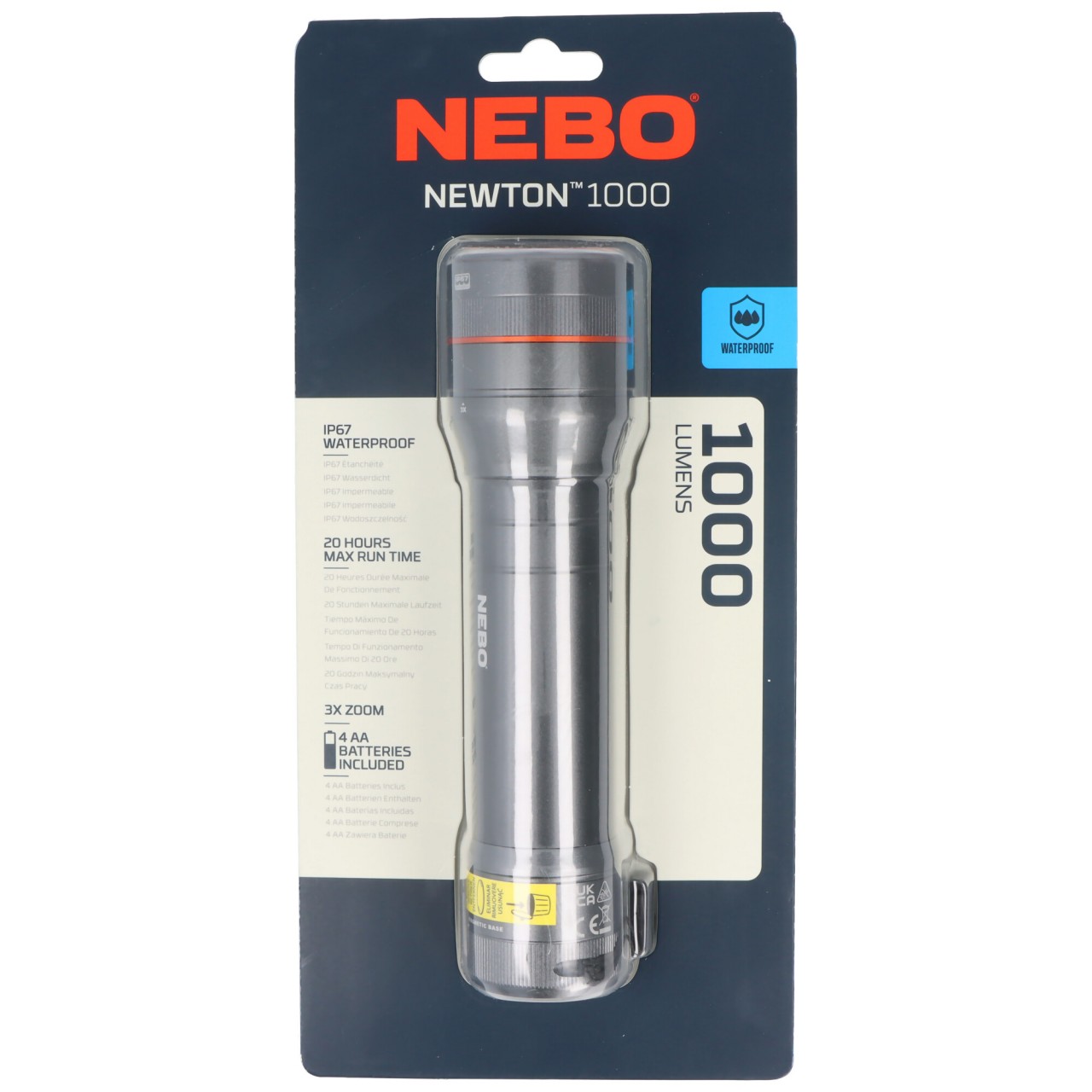 Nebo NEB-FLT-0016-G Newton 1000 LED Taschenlampe mit 1000 Lumen & IP67 Schutz