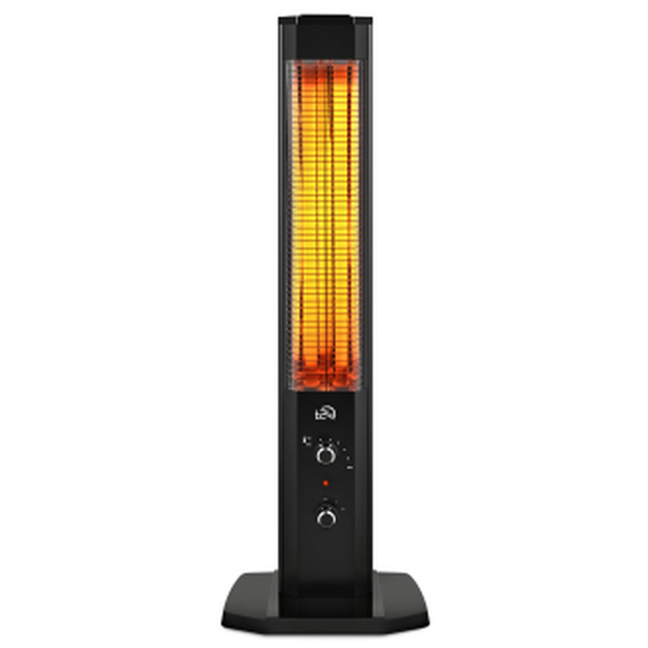 T24 Heizstrahler mit Thermostat, energiesparend, regelbar 600-1200W, Heizung in schwarz