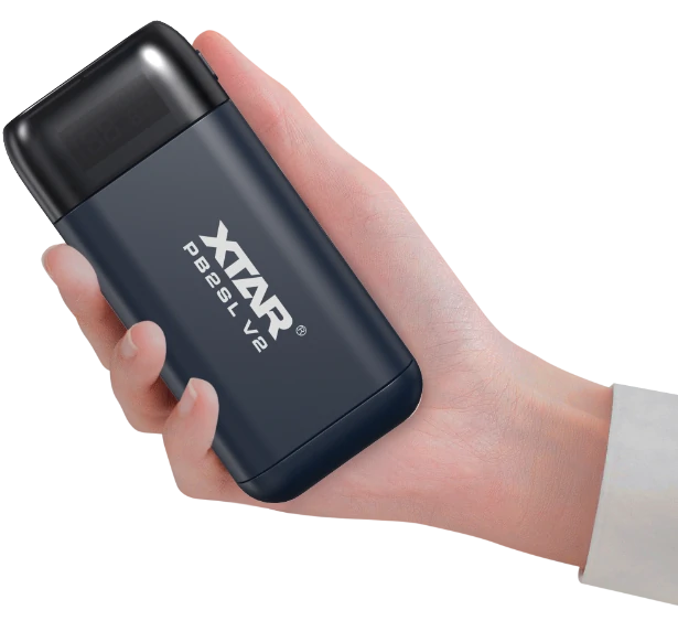 XTAR PB2SL V2 Powerbank & Ladegerät – QC 3.0 / PD 3.0 für 18650–21700 Li-Ion-Akkus