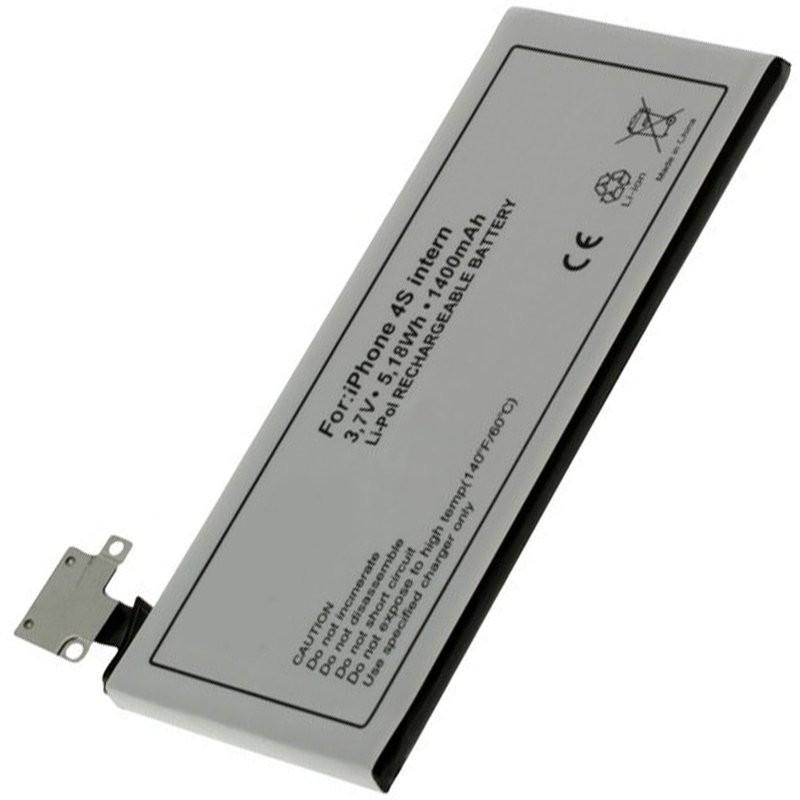 AccuCell Akku passend für Apple iPhone 4S Akku, 616-0579, GB-S10-423282-0100, 1400mAh