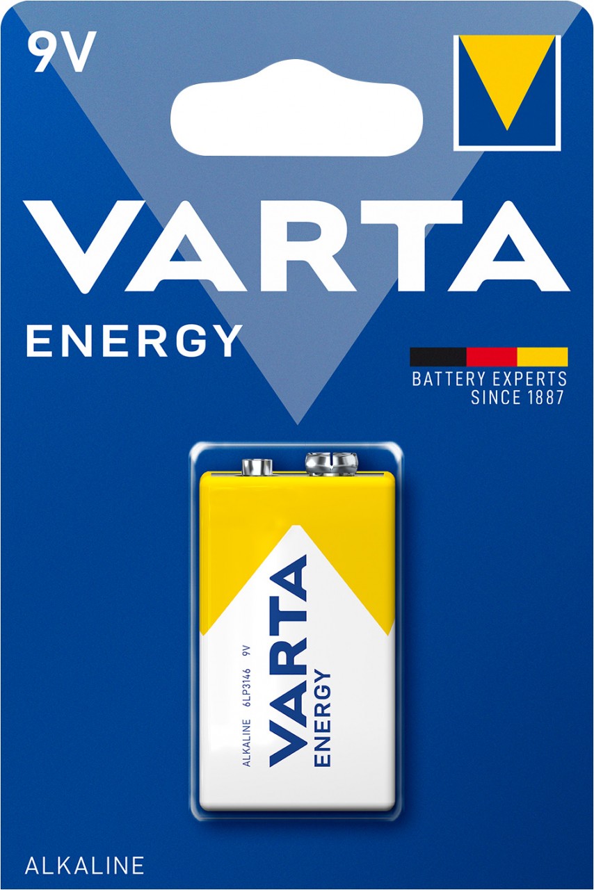 Varta Batterie Alkaline, E-Block, 6LR61, 9V Energy, Retail Blister (1-Pack)