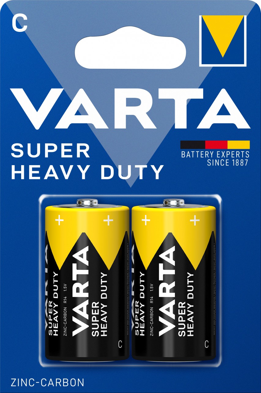Varta Batterie Zink-Kohle, Baby, C, R14, 1.5V 2er Pack
