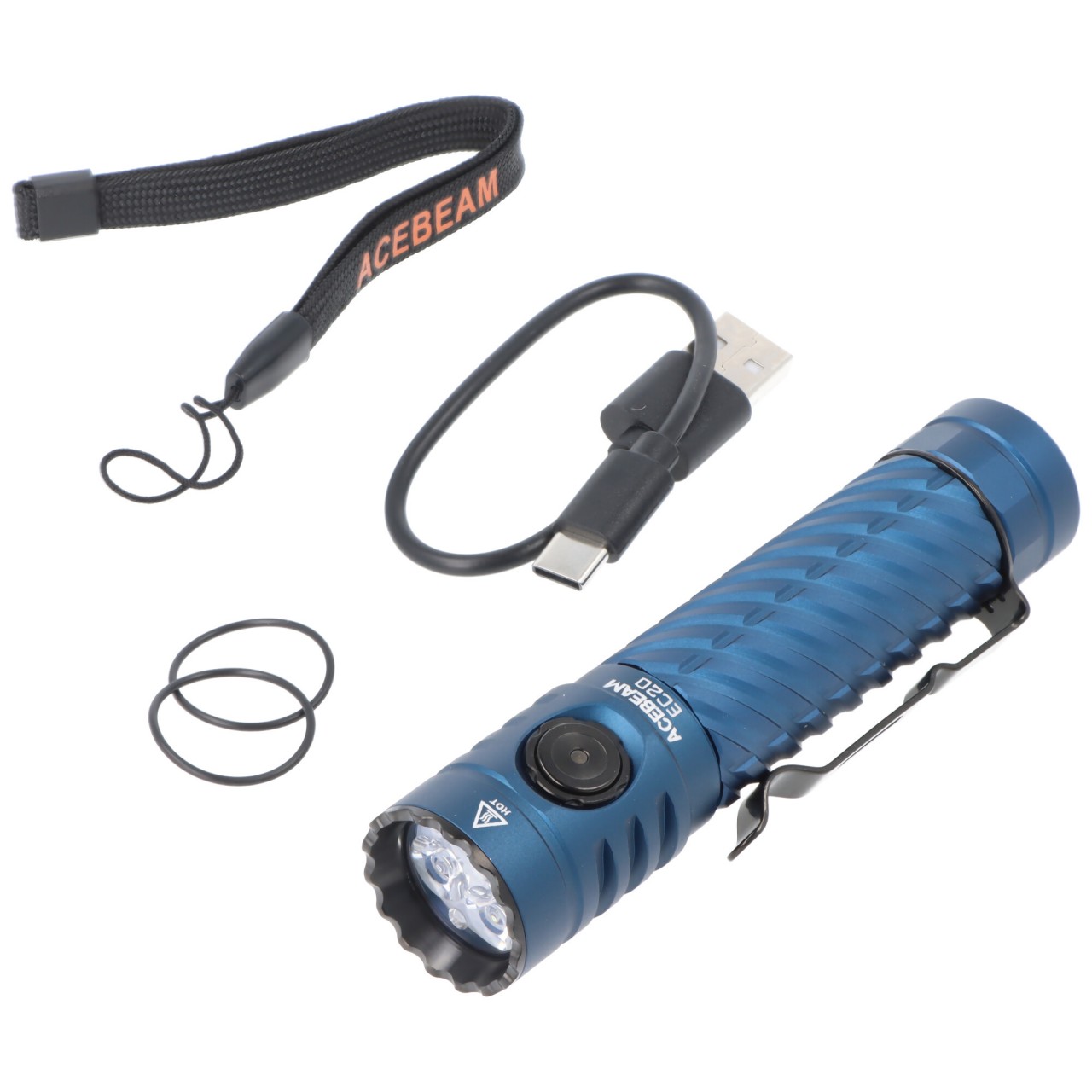 AceBeam EC20 LED-Taschenlampe, blau, 2500 Lumen, stufenlos dimmbar, SFT-25R HI 6500K