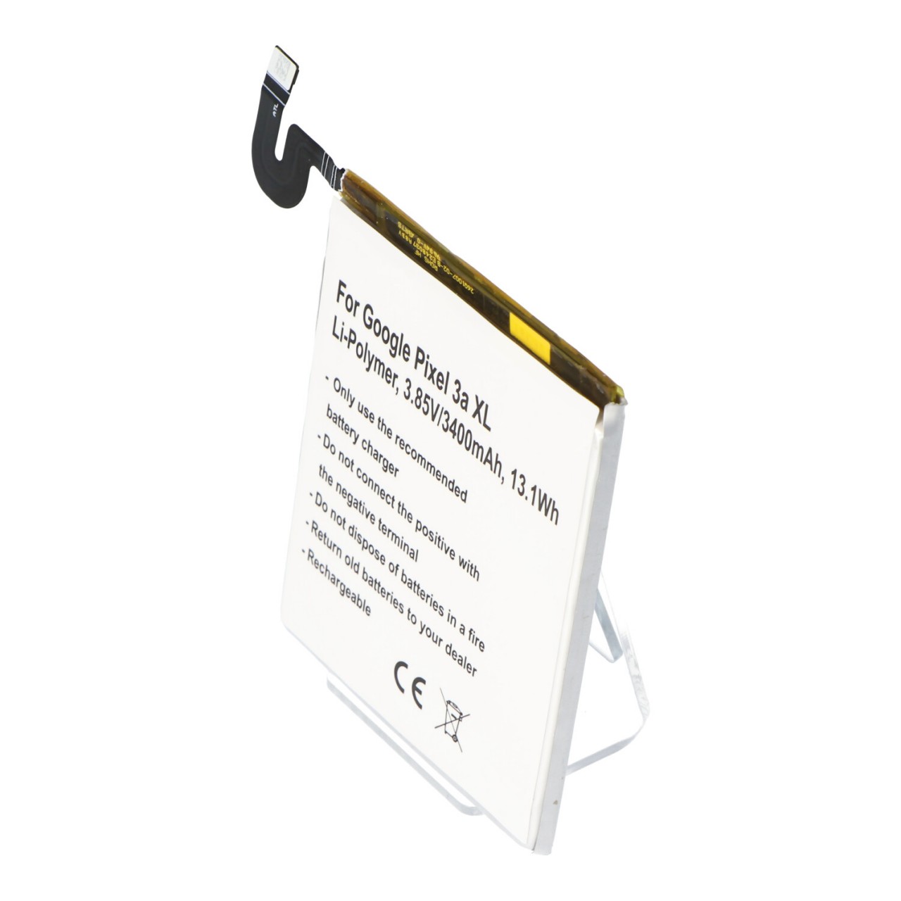Akku passend für Google Pixel 3a XL, Li-Polymer, 3,85V, 3400mAh, 13,1Wh, built-in, ohne Werkzeug