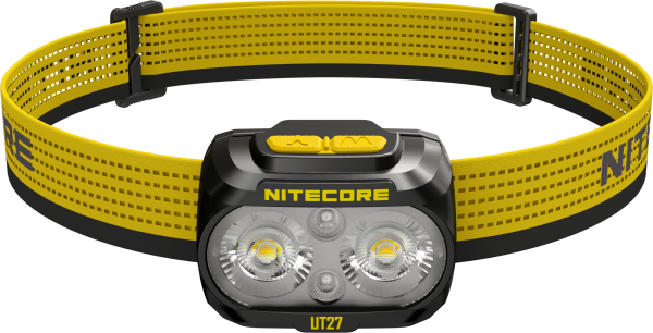 Nitecore UT27 2024 LED-Stirnlampe, Dual Power, max. 800 Lumen, ultraleicht, gelbes Stirnband