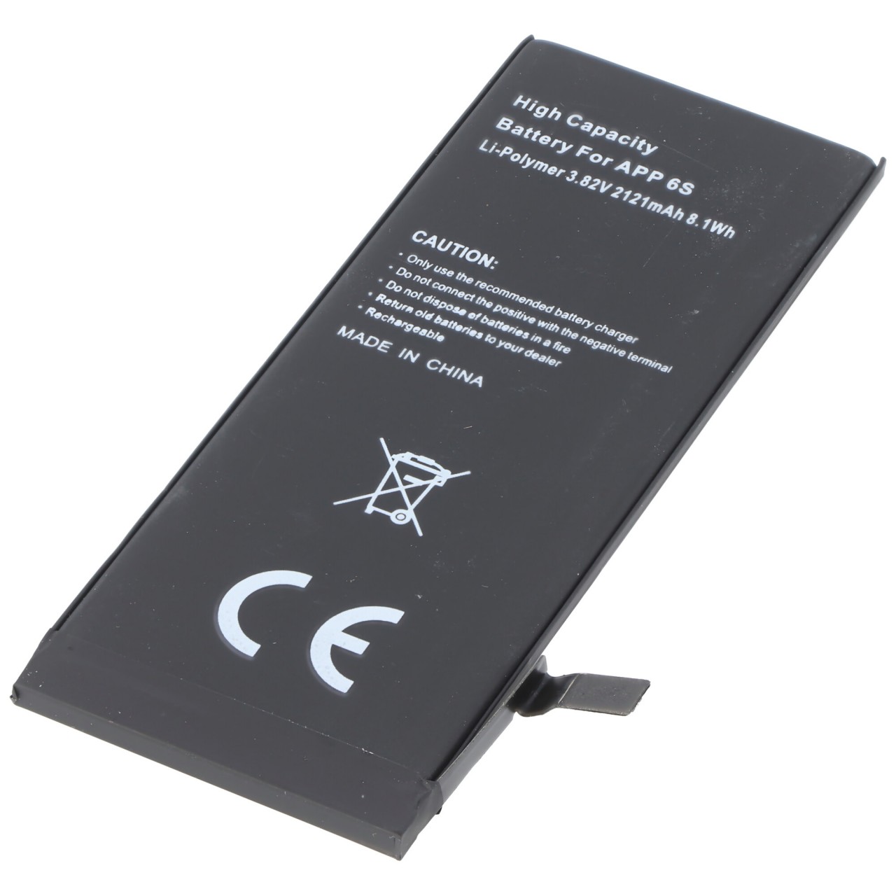 2121mAh satte Kapazität Hochleistungsakku mit passend für den Apple iPhone 6S Akku 616-00033, 616-00036, max. 8,1Wh
