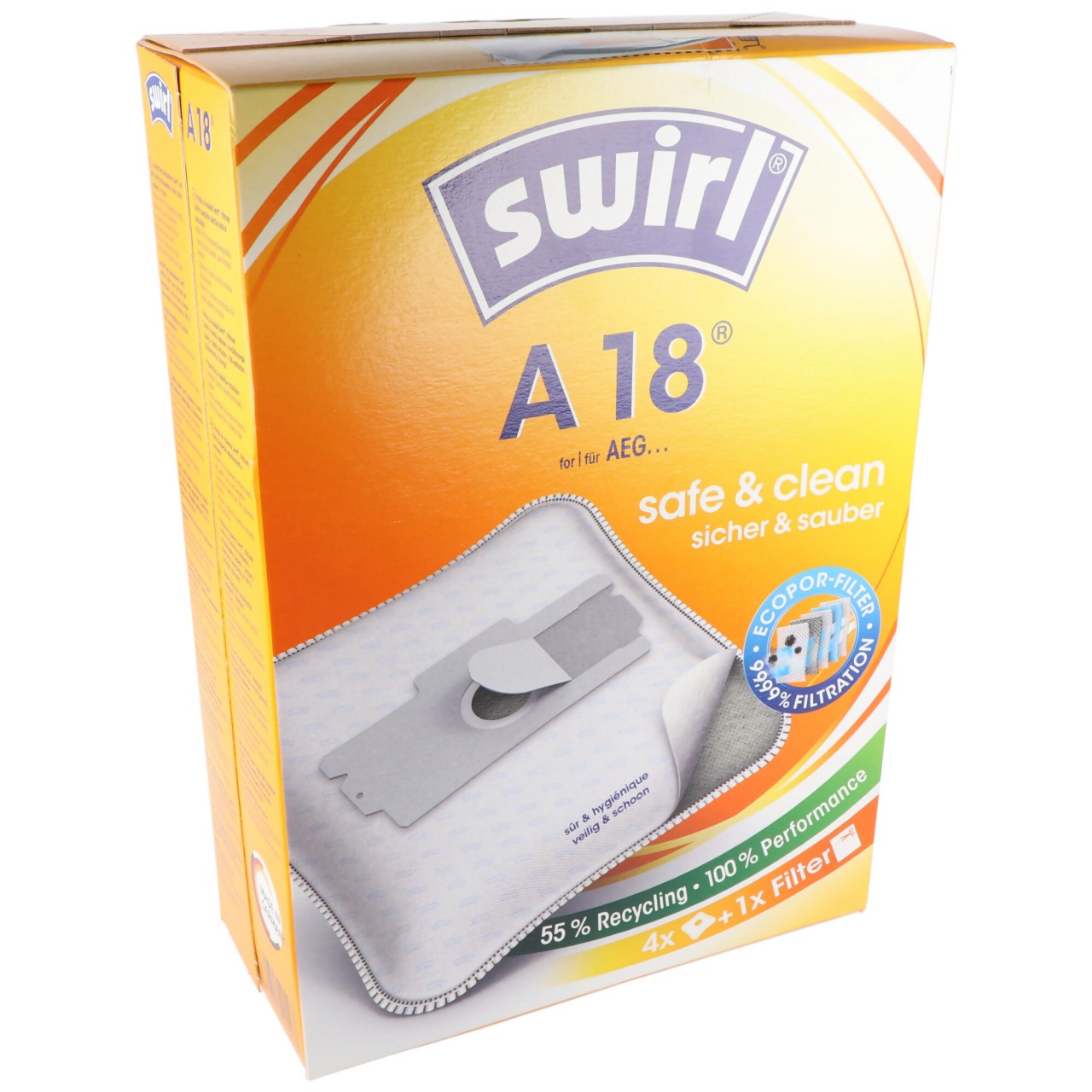 Swirl Staubsaugerbeutel A18 MicroPor Plus für AEG Staubsauger