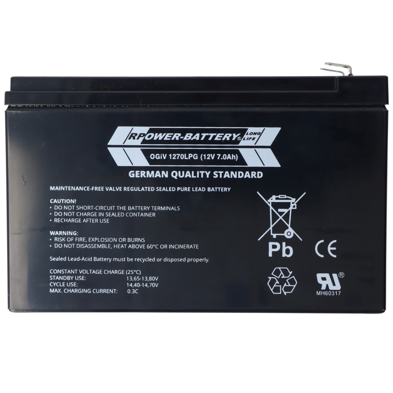 RPower OGiV1270LP 12V 7Ah Longlife Bleiakku AGM Blei Gel Akku