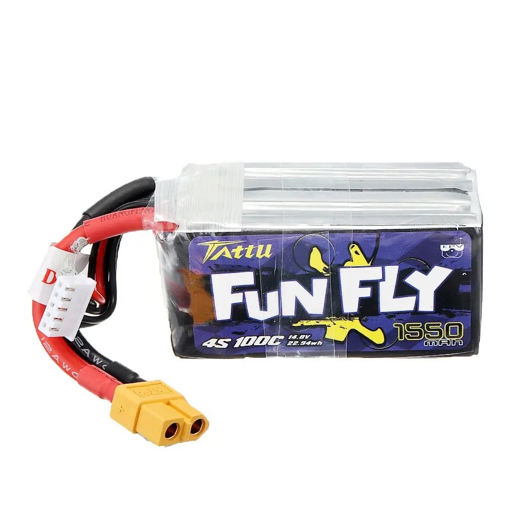 Li-Polymer-Akku 1550mAh 14.8V Burst 200C 4S XT60-Stecker für Modellbau, Drohne, Multicopter, Quadrocopter wie 4S1P