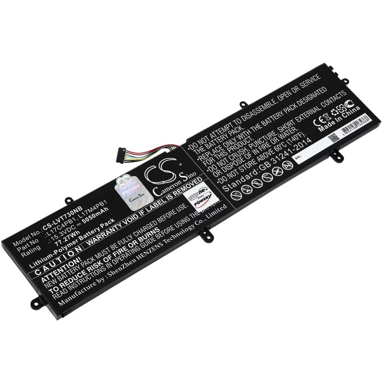 Akku passend für Laptop Lenovo IdeaPad 720S-15IKB, V730-15, Typ L17M4PB1 u.a. - 15,3V - 5050 mAh