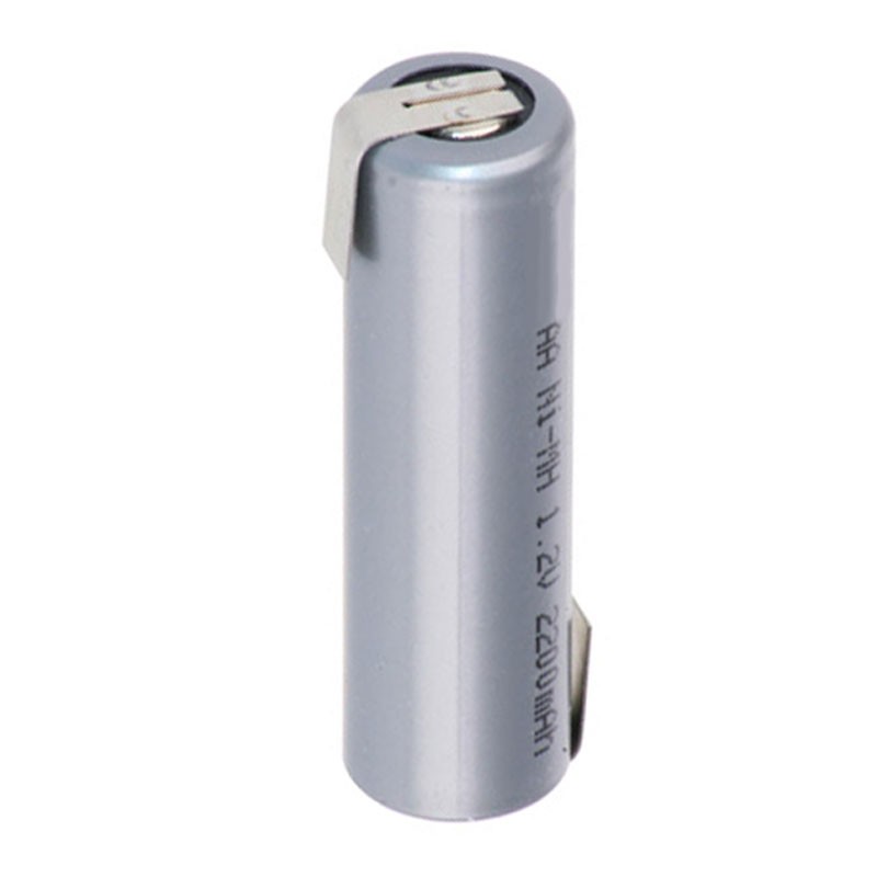 Mignon AA Akku 1,2 Volt 1600mAh Flat Top 49,5 x 14,5mm NiMH Akku mit Lötfahnen in Z-Form