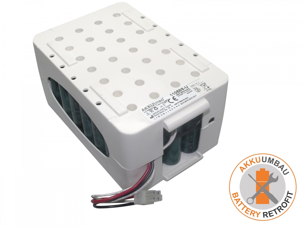 NiMH Akkuumbau passend für Air Liquide Medical System Taema Monnal T75