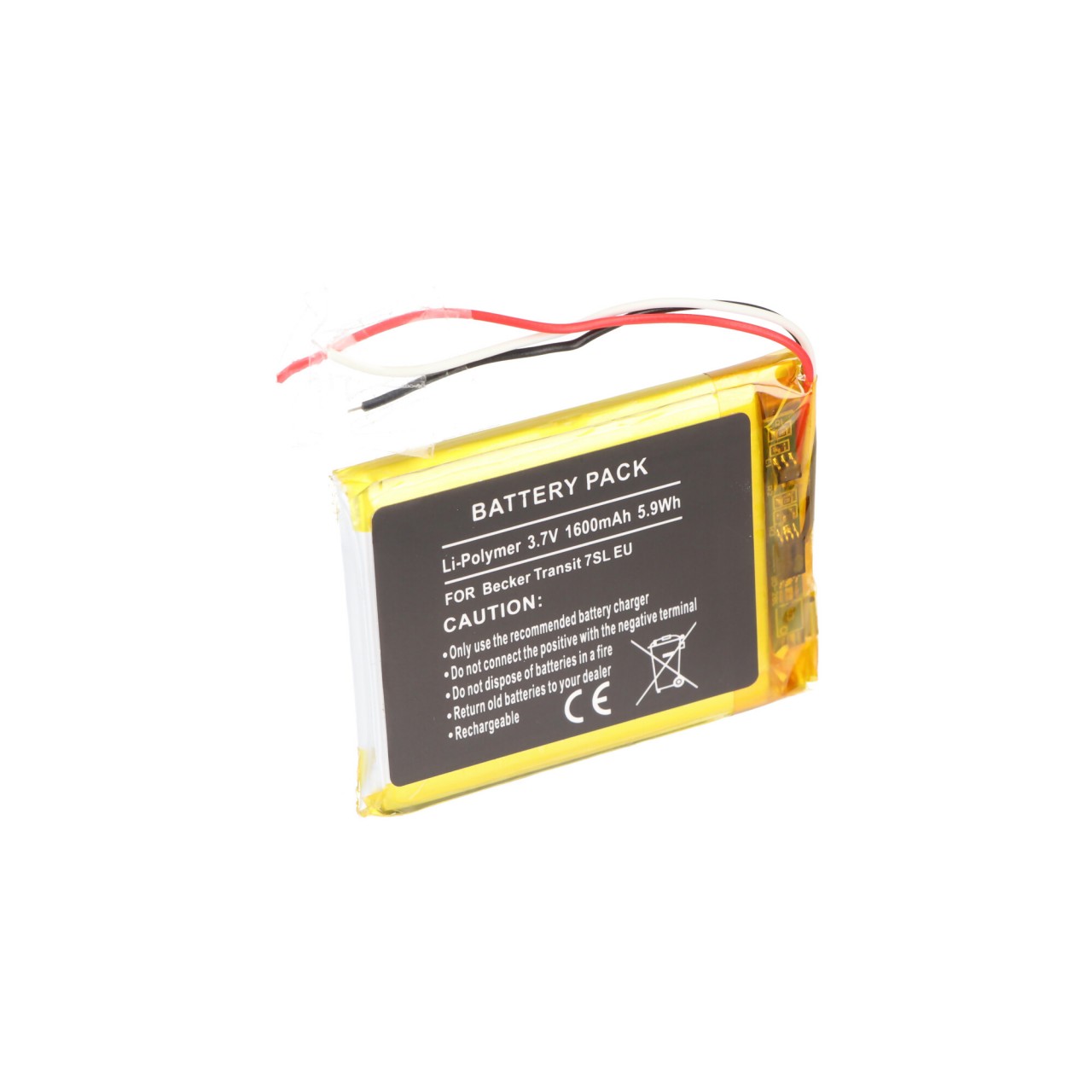 Akku passend für Navigationsgerät Becker Transit 7SL EU, Y16GCGAA1, EU554751P, Li-Polymer 3.7V 1600mAh 5.9Wh
