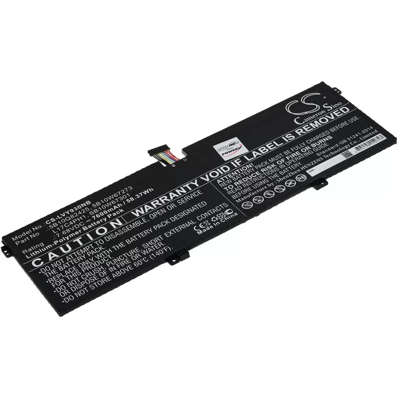 Akku passend für Laptop Lenovo Yoga 7 Pro, Yoga C930-13IKB, Typ L17C4PH1 u.a. - 7,68V - 7600 mAh