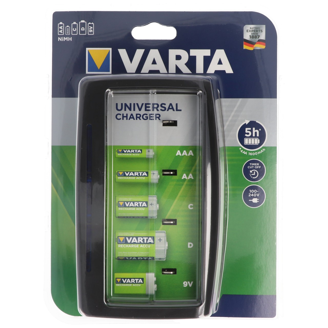 Varta Easy Energy Universal Charger für AAA, AA, C, D, 9V Akku 4008496850754