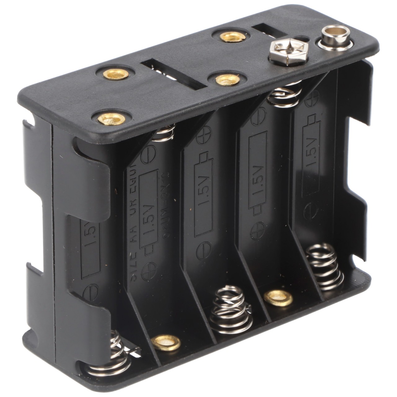 Batteriehalter AA für 10x Mignon LR6 mit Druckknopf – Batteriehalter AA Mignon, Batterie Halterung Elektronik (Kunststoff)