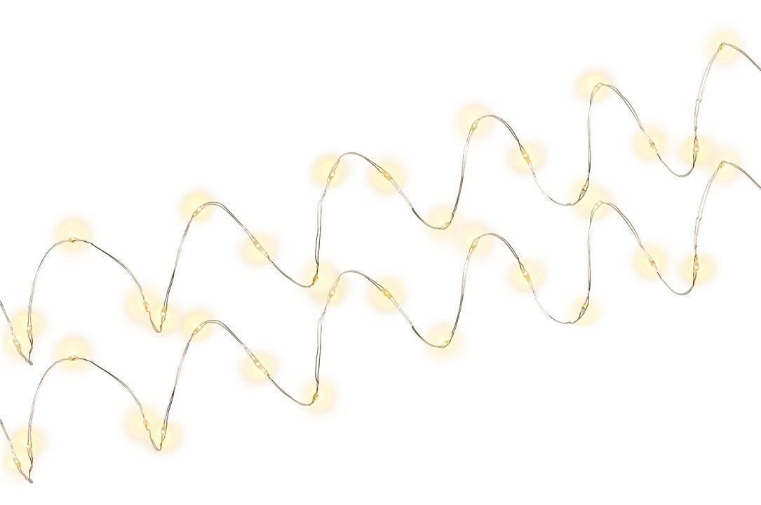 Goobay 2 x 20er LED-Silberdraht-Lichterkette, inkl. Timer - Stimmungsvolle Leuchtdekoration für den Innenbereich