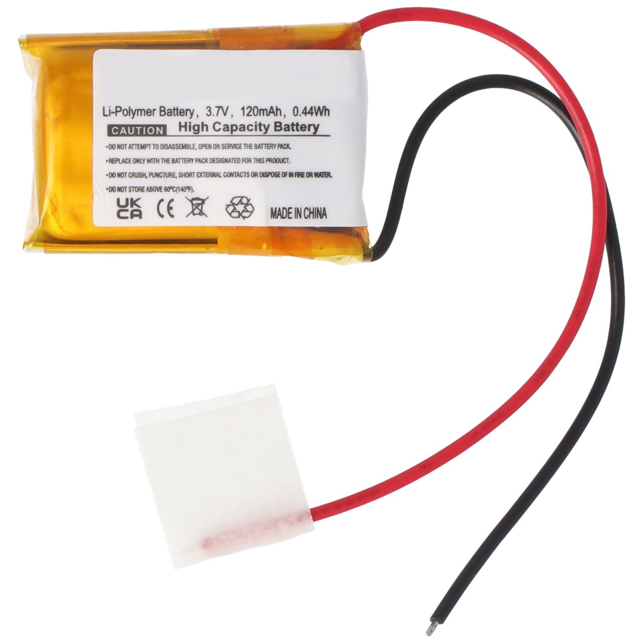 Li-Polymer-Akku 150mAh 3.7 Volt für Modellbau, Abmessungen ca. 25x17,5x7,6mm