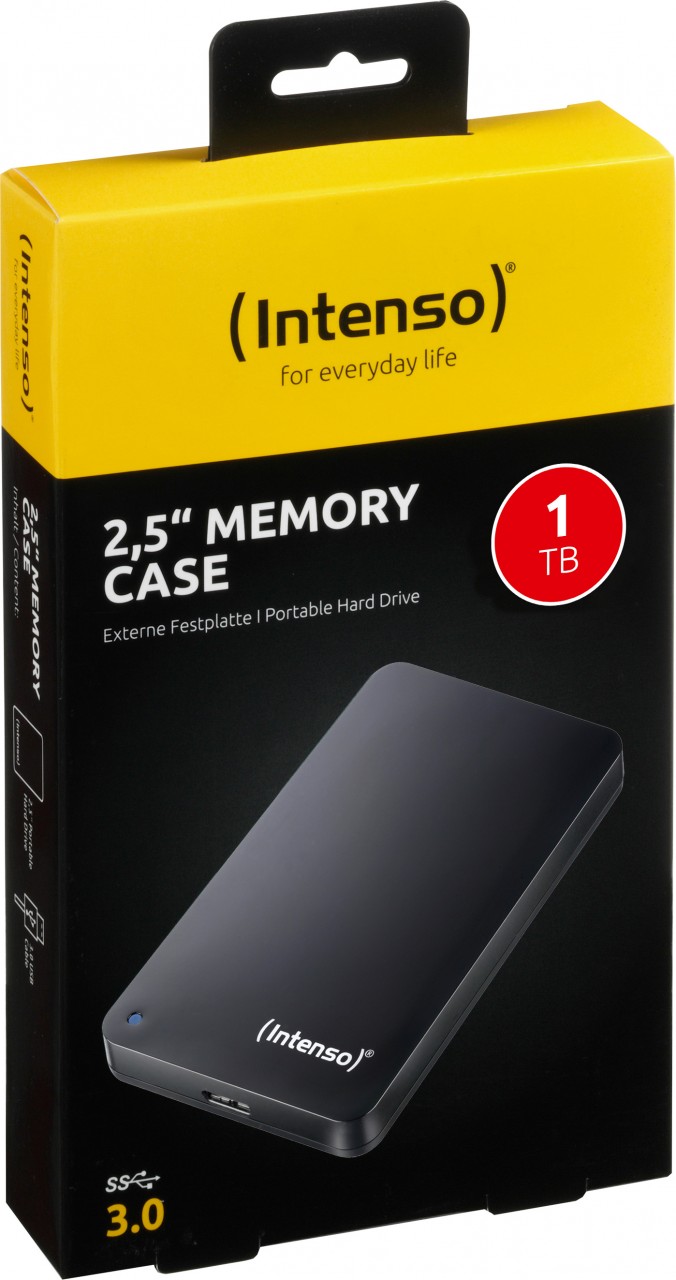 Intenso Festplatte 1TB, USB 3.0, 6.35cm (2.5''), schwarz Portable, Memory Case, Retail