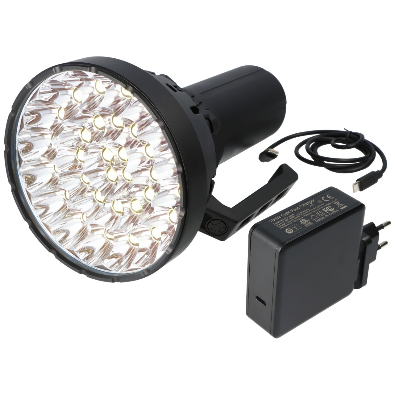 Imalent MS32 LED Taschenlampe mit 200.000 Lumen, 1.618 Meter Leuchtweite, 32 Stück CREE XHP70.2, mit neuem Kühlsystem, inkl. Li-Ion Akkupack