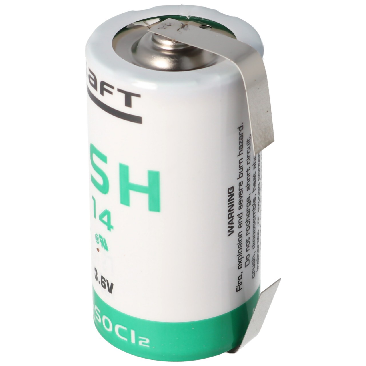 SAFT LSH 14 Lithium Batterie 3.6V Primary mit Lötfahne U-Form