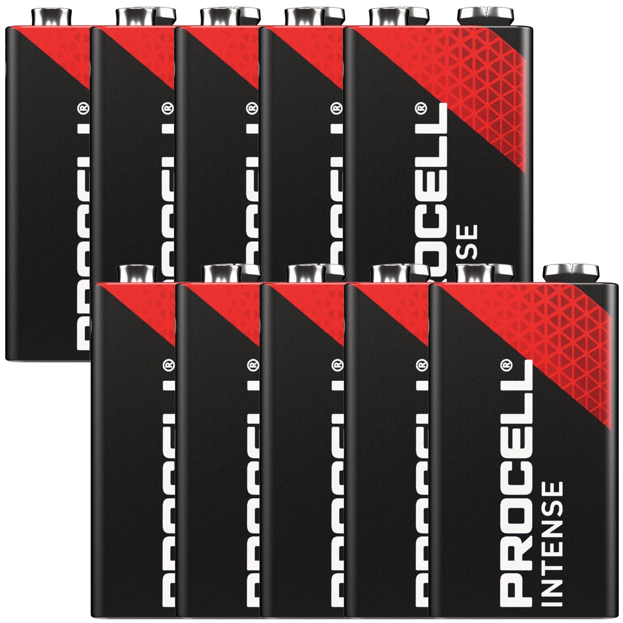 10 Stück Duracell Procell Intense 9V, 6LR61 im Karton, für energieintensive Geräte