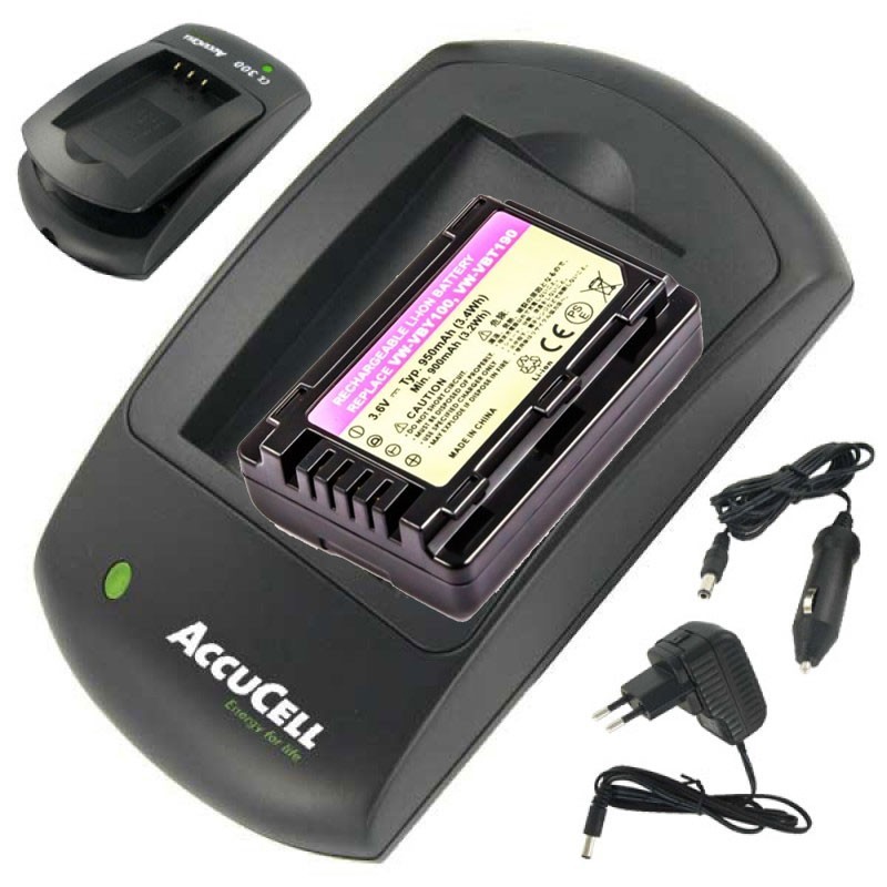 VW-VBT190 Nachbau Akku und Ladegerät inkl. 12 Volt Ladekabel fürs Auto, Leider nicht geeignet für die Camcorder Modelle V727, HC-