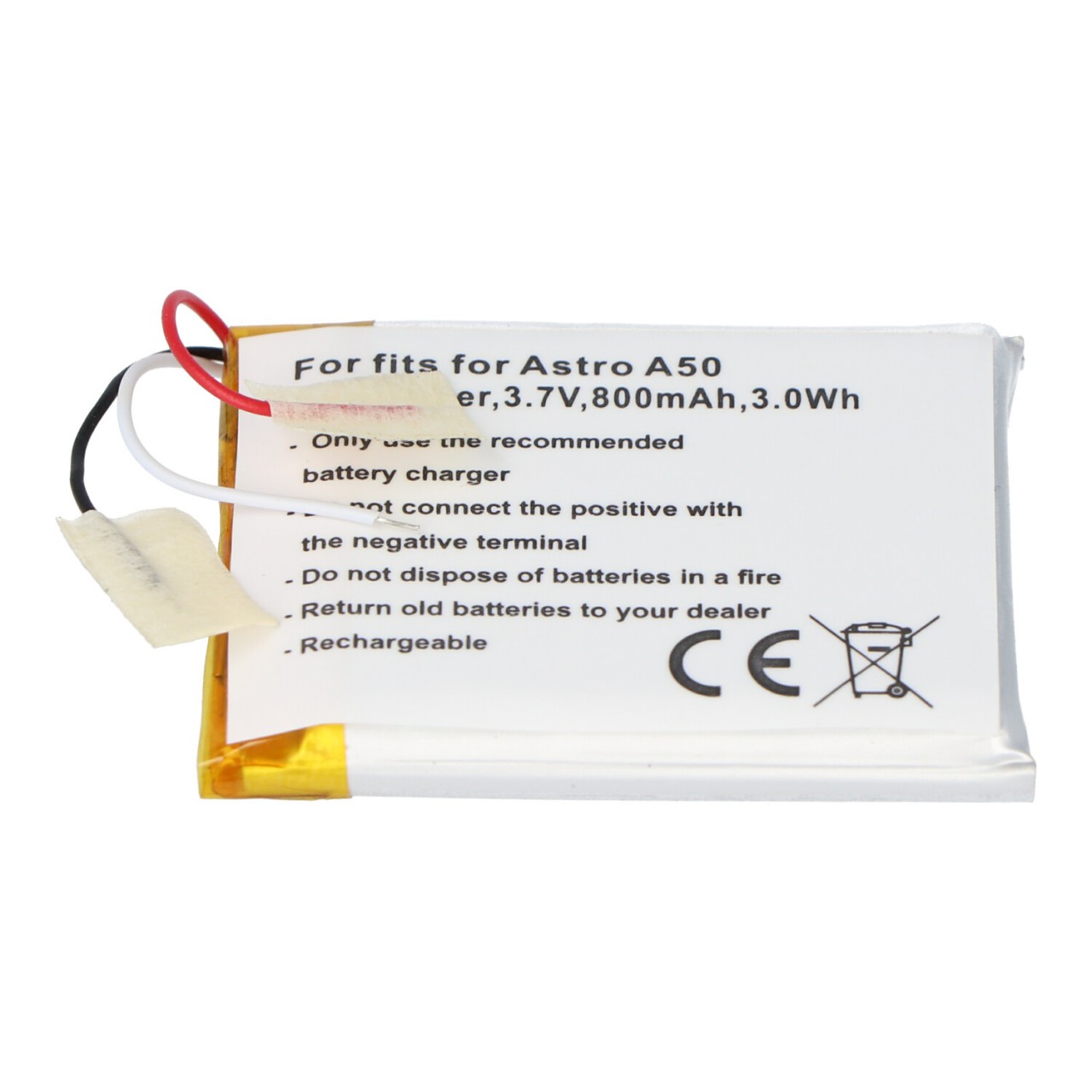Akku passend für Astro A50 Li-Polymer Akku SRP603443, 45x36x5,5mm