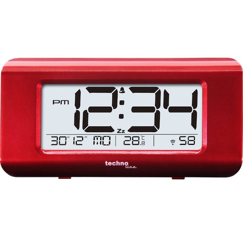 WT 197 - Funkwecker mit digitaler 12/24 h Zeitanzeige und beleuchtetem Display, Weckalarm mit Schlummerfunktion
