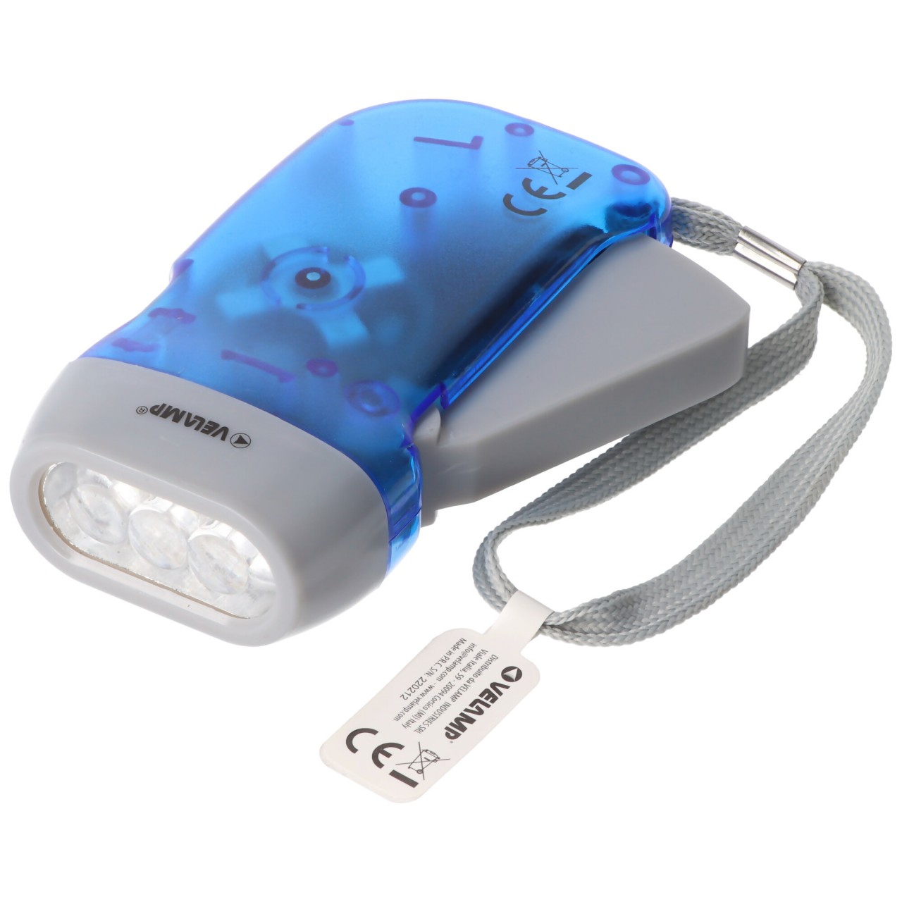 3fach LED Dynamo Taschenlampe wiederaufladbar, Blau und Gelb, mit Anti Black Out Funktion