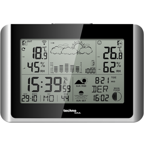 Technoline WS 6767 - kabellose Wetterstation mit bis zu 3 Außensender