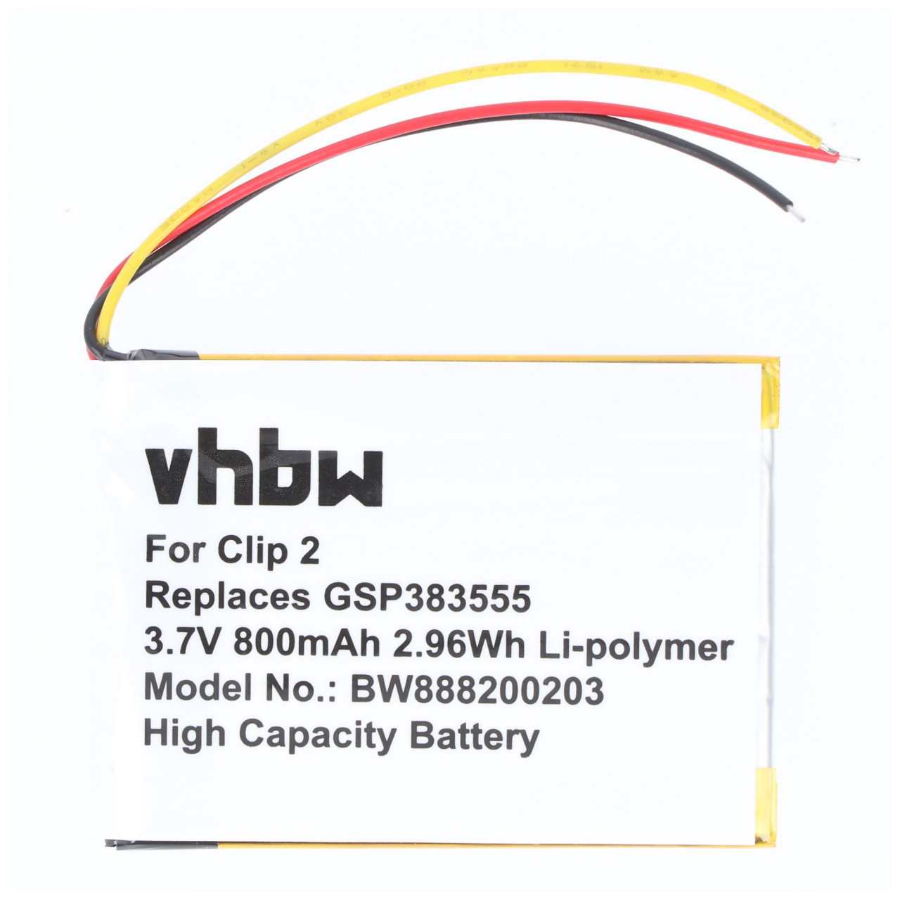 Akku Ersatz für JBL GSP383555 für Lautsprecher Boxen Speaker (800mAh, 3.7V, Li-Polymer)