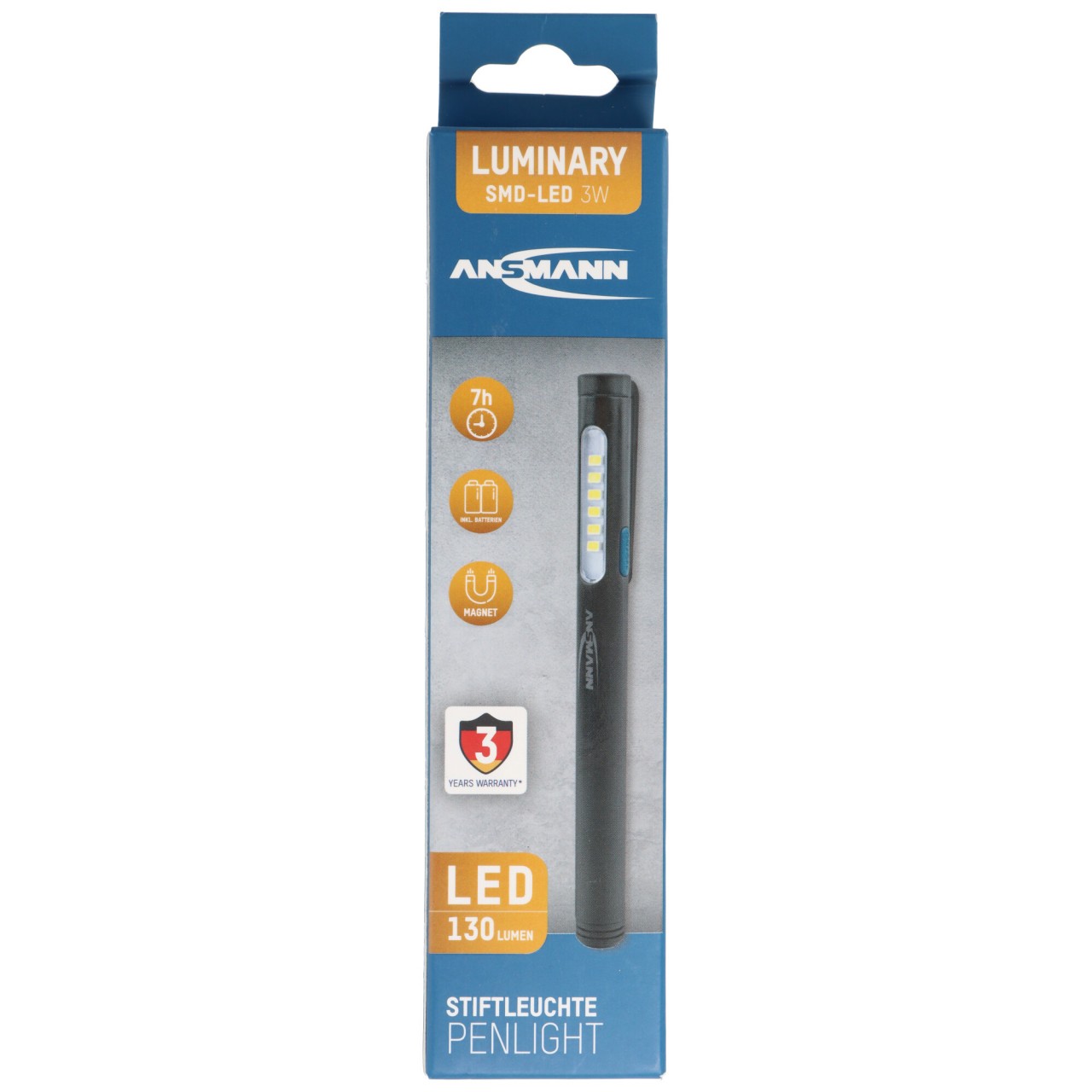 Leuchtstift LED, die Stiftleuchte PL130B batteriebetrieben mit 2x AAA Alkaline Batterien