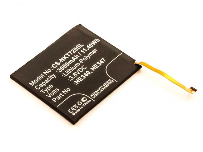 Akku passend für Nokia 7.1, Li-Polymer, 3,8V, 3000mAh, 11,4Wh, built-in, ohne Werkzeug