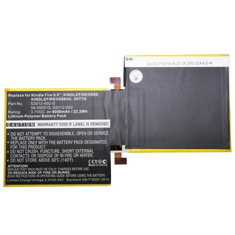 Akku passend für Amazon Kindle Fire 8.9 Akku 58-000015, 3HT7G 3,7 Volt 6000mAh