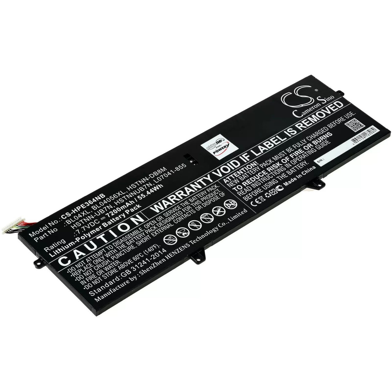 Akku passend für Laptop HP Elitebook x360 1040 G5, Typ BL04XL u.a. - 7,7V - 7200 mAh